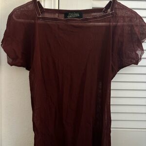 Jean Paul Gaultier Mesh burgundy top